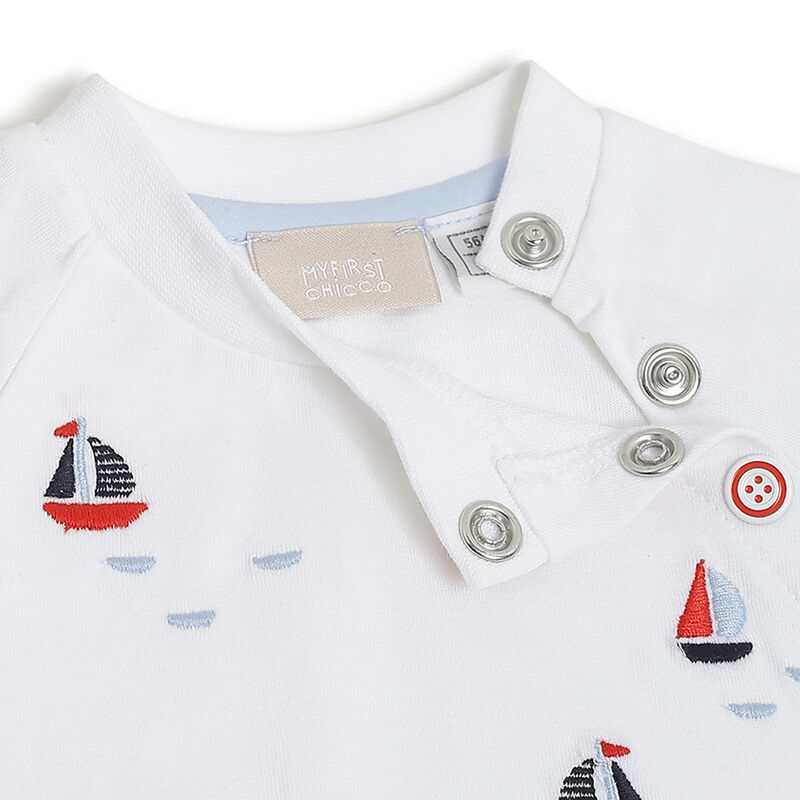 Boys White Printed Short Sleeve T-Shirt image number 2